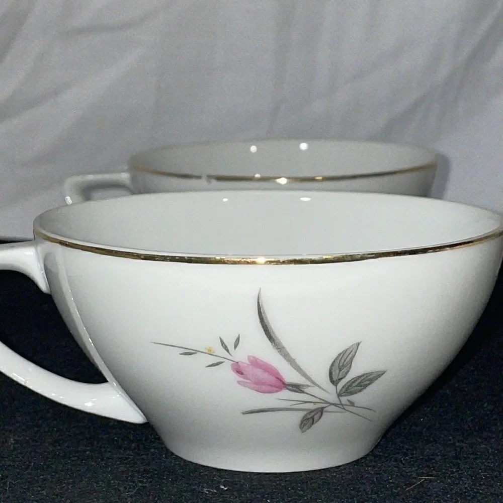 8 set golden rose fine china teacups and saucers
